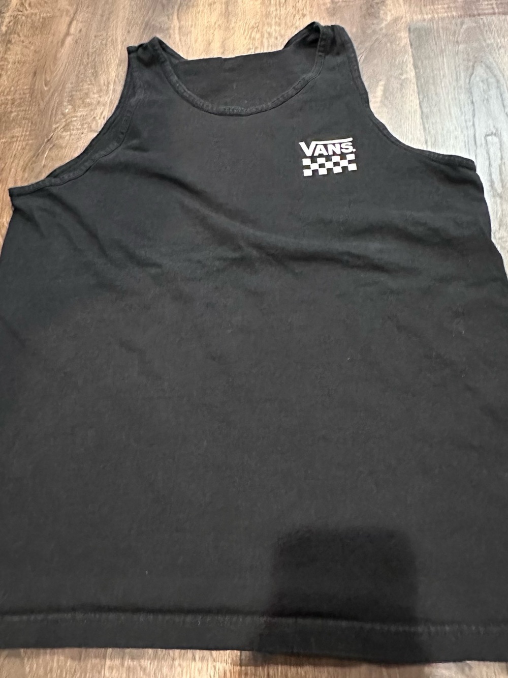 Vans Black Tank Top with White Checker Logo